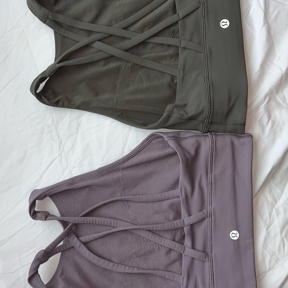 lululemon athletica Tank Tops in Olive and Lavender size 4 high neck long line